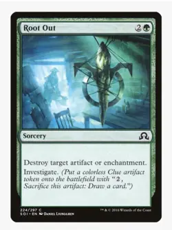 Root Out #224 Shadows Over Innistrad (SOI) Magic Card With Protective Sleeve - Image 1
