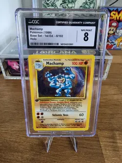 Pokemon Base Set 8/102 Machamp 1st Edition Fighting 1999 Holo Rare CGC 8 NM/MINT - Image 3