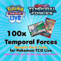 Pokemon TCG Live PTCGL PTCGO Online Codes: 100 Temporal Forces Booster Packs - Image 1
