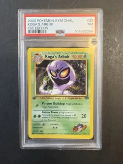1st Edition Koga’s Arbok, Pokemon Gym Challenge (2000), PSA 7, 25/132 - Image 1