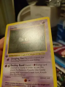 1st Edition Shadowless Gastly 50/102 Pokemon TCG Base Set 1999 NM To Mint Clean - Image 3