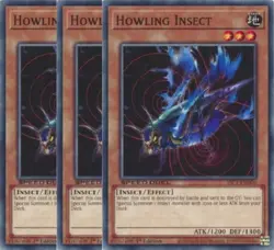 Yugioh - Howling Insect x 3 - 1st Edition NM - Free Holographic Card - Image 1