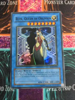 Yu-Gi-Oh! Ruin, Queen of Oblivion SOI-EN034 Unlimited Super Rare MP - Image 1