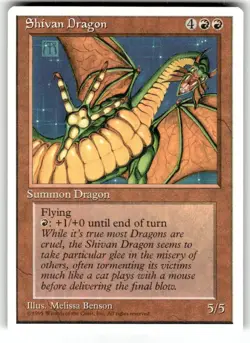Magic the Gathering ~ MTG ~ 1x Shivan Dragon ~ Fourth Edition ~ 4Ed ~ NM - Image 1