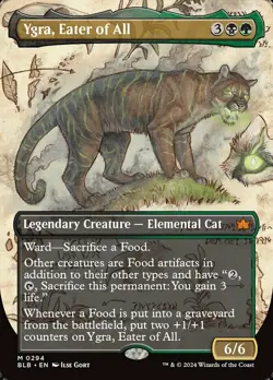 MTG Ygra, Eater of All - Foil - Borderless, Moderate Play, English Bloomburrow - Image 1