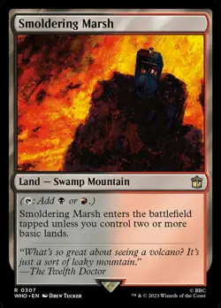 Mint/Near-Mint, English - 4 x MTG Smoldering Marsh Universes Beyond: Doctor Who - Image 1