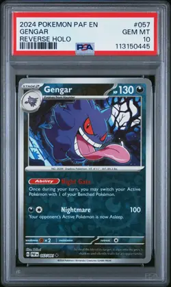 PSA 10 Gengar 057/091 Reverse Holo Pokemon SV Paldean Fates (Total Pop 73) - Image 1