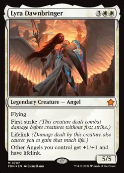 Lyra Dawnbringer 707 FDN Foil White Angel Lifelink Firststrike Tribal Rare Rahn - Image 1