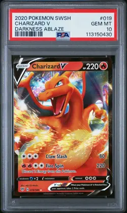 PSA 10 GEM MINT Charizard V 019/189 Pokemon SWSH Darkness Ablaze Ultra Rare Holo - Image 1
