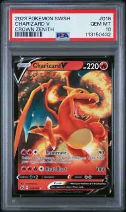 PSA 10 GEM MINT Charizard V 018/159 Pokemon SWSH Crown Zenith Ultra Rare Holo - Image 1