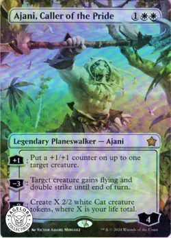MTG Ajani, Caller of the Pride (Borderless) (357) | NM Foil | Foundations (FDN) - Image 1