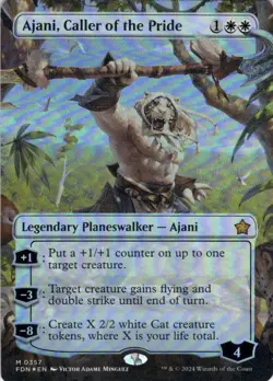 MTG Ajani, Caller of the Pride (Borderless) (357) | NM Foil | Foundations (FDN) - Image 2