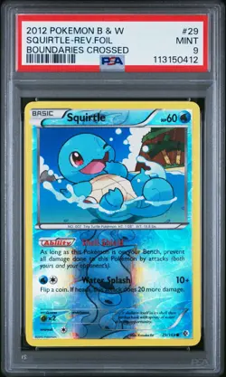 PSA 9 MINT Squirtle 29/149 Reverse Holo Pokemon BW Boundaries Crossed *POP 11 - Image 1