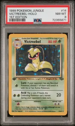 1999 Pokemon Jungle Victreebel Holo 1st Edition #14/64 PSA 8 NM-MT - Image 1