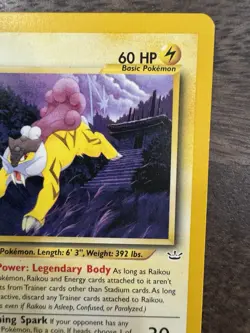 Raikou 22/64 Unlimited - LP Non-Holo Rare - Neo Revelation Pokemon Card - Image 3