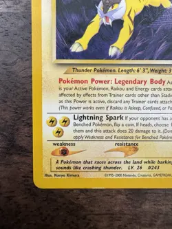 Raikou 22/64 Unlimited - LP Non-Holo Rare - Neo Revelation Pokemon Card - Image 4