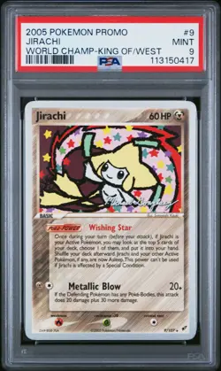 PSA 9 MINT Jirachi 9/107 Pokemon EX Deoxys 2005 World Championships POP 4! - Image 1