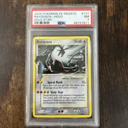 2005 Pokemon Ex Deoxys Gold Star Rayquaza Holo PSA 7 107/107 - Image 1