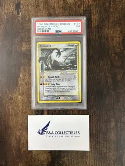2005 Pokemon Ex Deoxys Gold Star Rayquaza Holo PSA 7 107/107 - Image 2