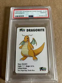 1998 KFC POKEMON CARD GAME #149 DRAGONITE GEM MINT 10 RARE - Image 1
