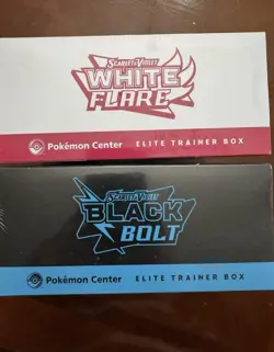Pokemon Scarlet & Violet: White Flare and Black Bolt ETBs SEALED (Set of Two) - Image 2