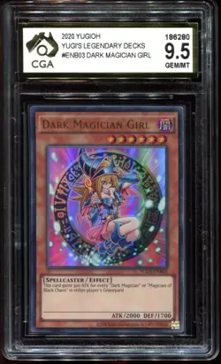 Dark Magician Girl YGLD-ENB03 CGA 9.5 Legendary Decks Yugioh Card - Image 1