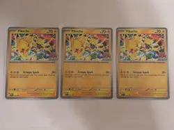 Pikachu World Championship 2025 Promo Pokemon Card SVP 225 X 3 NM/M - Image 1