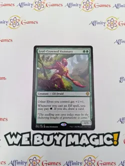 MTG | Leaf-Crowned Visionary | DMU | Regular | Moderately Played | English - Image 1