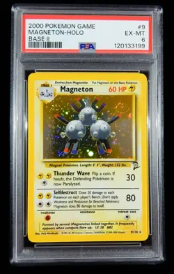 PSA 6 SWIRL Pokemon Magneton Holo 9/130 Base Set 2 2000 EX-MT - Image 1