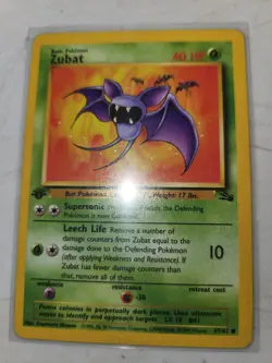 Zubat 57/62 - 1st Edition Fossil Set - Vintage WOTC Pokemon Card - NM/LP - 1999 - Image 1