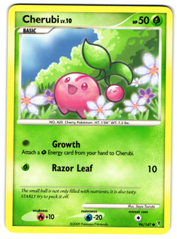 Cherubi Lv. 10 - 96/147 - 2009 Common Supreme Victors Pokemon Card LP - Image 1