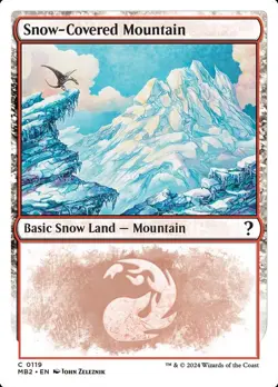 1x - Snow-Covered MOUNTAIN - #119 - Mystery Booster 2 - NM MTG - Image 1