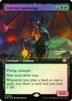 MTG INFERNAL SOVEREIGN EXTENDED ART FOIL March of the Machine NM - Image 1