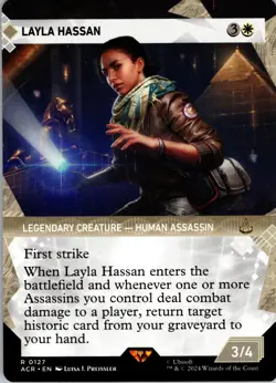 Layla Hassan (Showcase) - Foil - R - - Extended Art - Universes Beyond: Assassi - Image 1