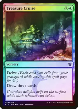 Treasure Cruise FOIL Khans of Tarkir PLD Blue Common MAGIC MTG CARD ABUGames - Image 1