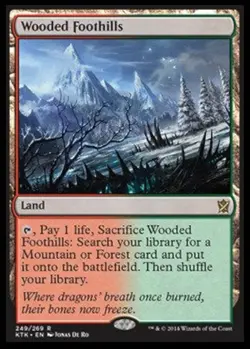 MTG Wooded Foothills - Khans of Tarkir - Image 1