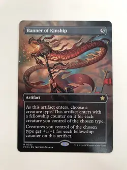 Banner of Kinship Alternate Art Borderless MTG Magic Gathering Card NM Mint FDN - Image 1