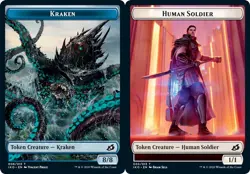 Kraken Token // Human Soldier Token (005) - Foil NM, English MTG Ikoria: Lair Of - Image 1