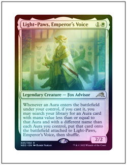 1x Light-Paws, Emperor's Voice, Foil, Kamigawa Neon Dynasty, Magic MTG NM - Image 1