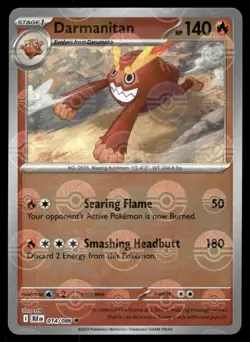 DARMANITAN [POKE BALL] - 014/086 - BLACK BOLT BLK REVERSE HOLO RARE ENGLISH - NM - Image 1