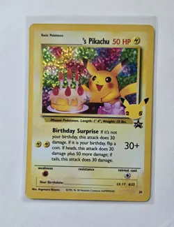 Pokemon TCG Holo Pikachu Birthday Celebrations Classic Collection NM (D15) - Image 1