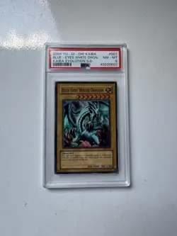 2004 YUGIOH LOB-EN001 BLUE-EYES WHITE DRAGON ULTRA RARE PSA 8 NM-MT #49220607 - Image 1