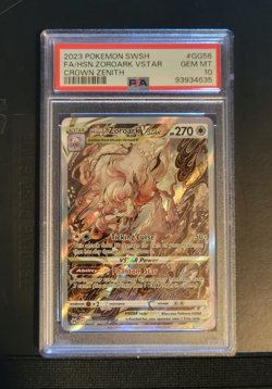 Pokemon 2023 Hisuian Zoroark VSTAR GG56 Full Art Crown Zenith GEM MINT PSA 10 - Image 1