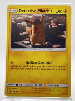 Detective Pikachu SM194 Cosmos Holo Pokemon Card Black Star Promo 2019 LP - Image 1