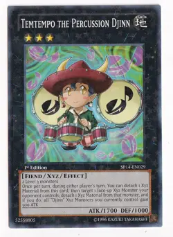 Yugioh Temtempo the Percussion Djinn SP14-EN029 1ST Edition Starfoil Rare - Image 1
