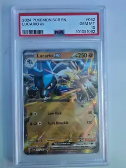 2024 Pokemon Scarlet & Violet Stellar Crown Lucario ex #82/142 - PSA 10 Gem Mint - Image 1