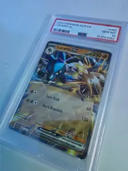 2024 Pokemon Scarlet & Violet Stellar Crown Lucario ex #82/142 - PSA 10 Gem Mint - Image 3