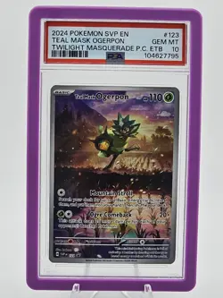 💎 PSA 10 Teal Mask Ogerpon ETB Promo Twilight Masquerade 123 Pokemon TCG 💎 - Image 1