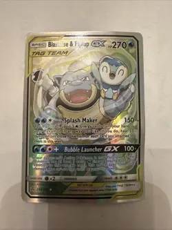 Pokemon TCG Blastoise Piplup GX Holo Alternative Art 215/236 Tag Team Ultra Rare - Image 1