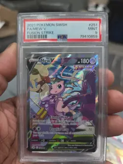 PSA 9 MINT - 2021 Pokemon Fusion Strike Mew V Alt Art #251/264 Graded Card - Image 1